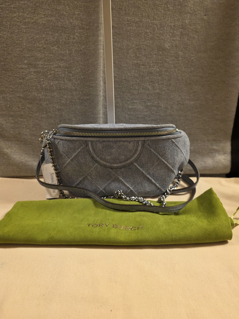 Tory Burch Fleming Charm Denim Belt Bag